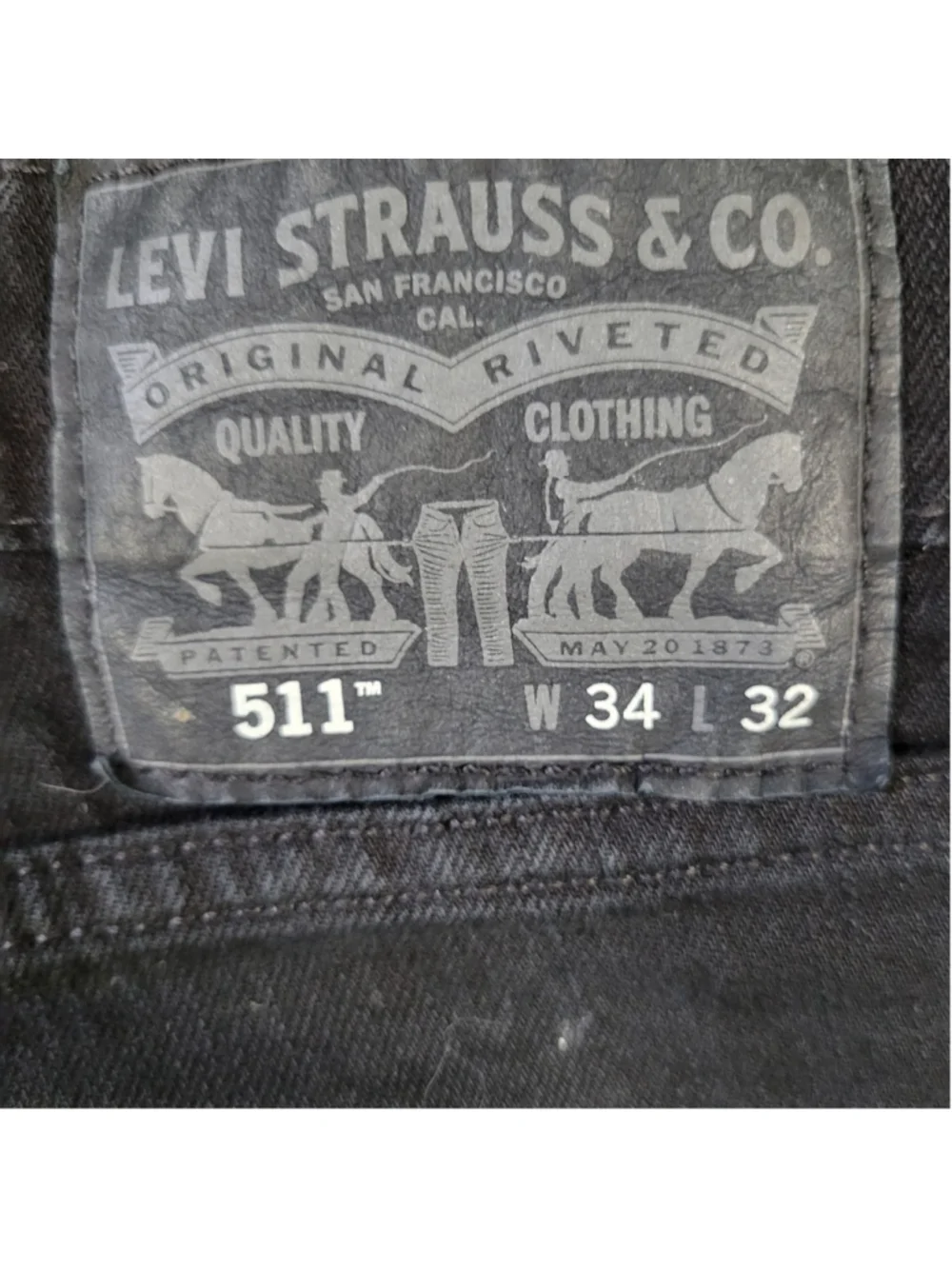 Levi's 511 Slim Straight Black Jeans 34/32 Men's Excellent Condition Pre-owned